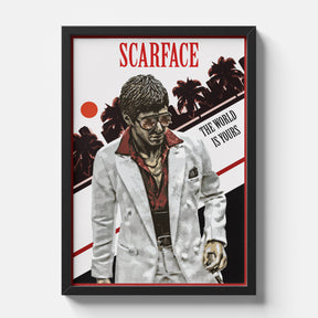 Scarface Tony Montana Retro Minimal Movie Poster Wall Art