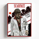 Scarface Tony Montana Retro Minimal Movie Poster Wall Art