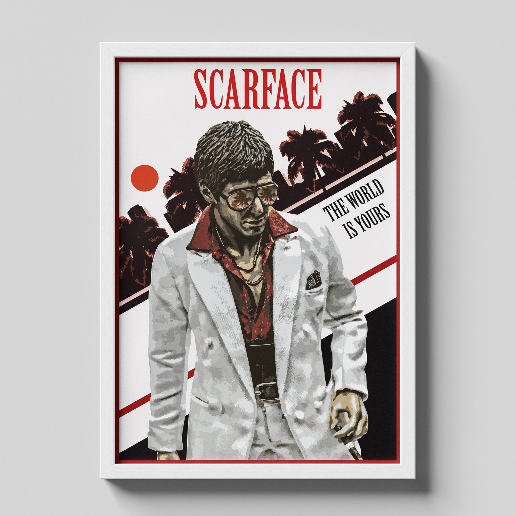 Scarface Tony Montana Retro Minimal Movie Poster Wall Art