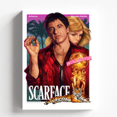 Scarface Tony Montana Illustrated Poster Premium Movie Wall Art