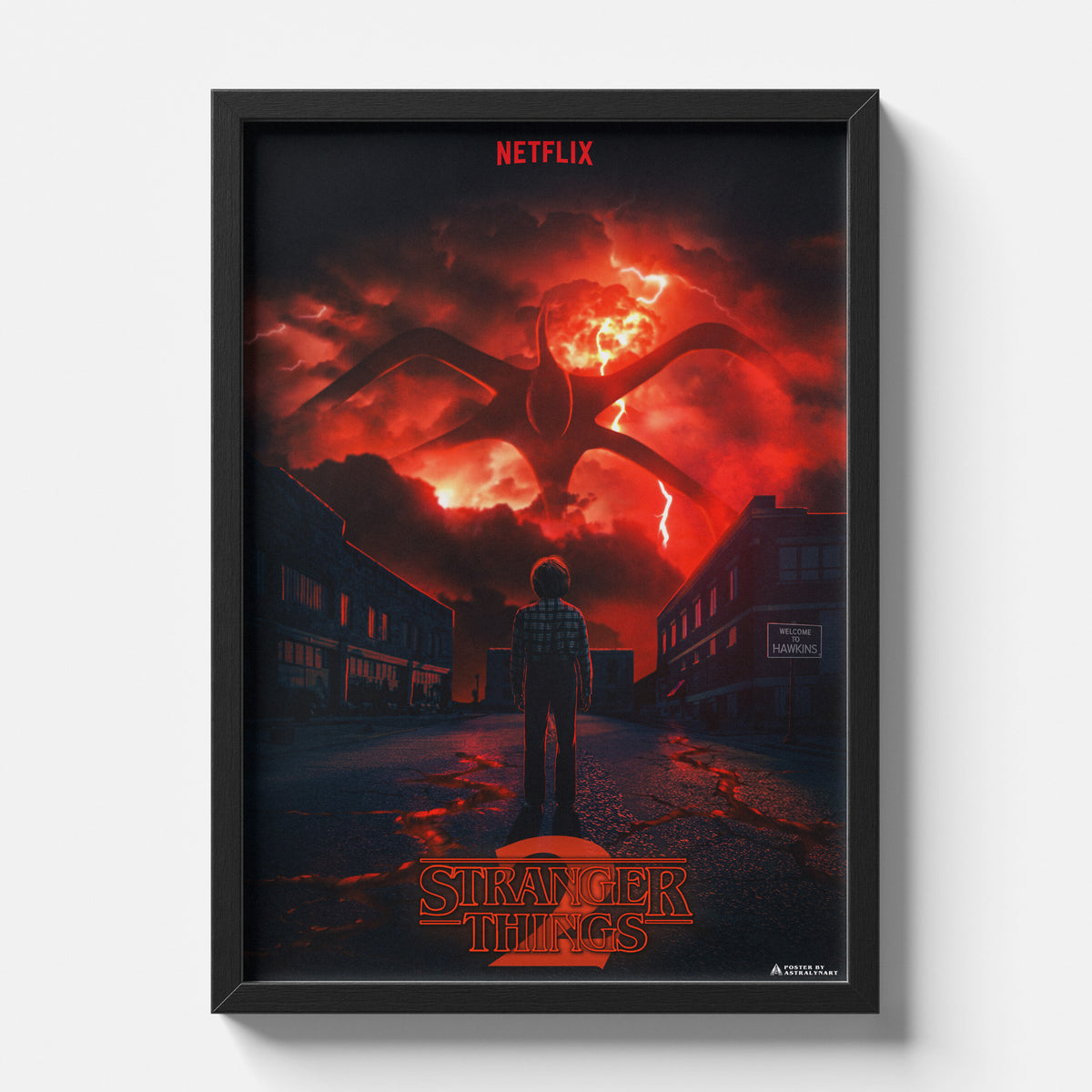 Stranger Things Hawkins Apocalypse Red Sky Poster