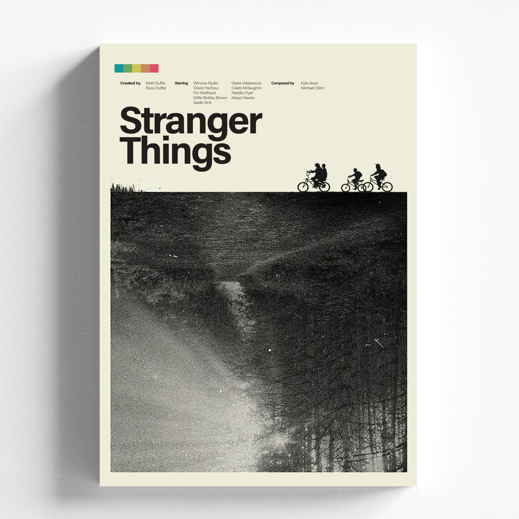 Stranger Things Minimalist Bicycle Silhouette Poster