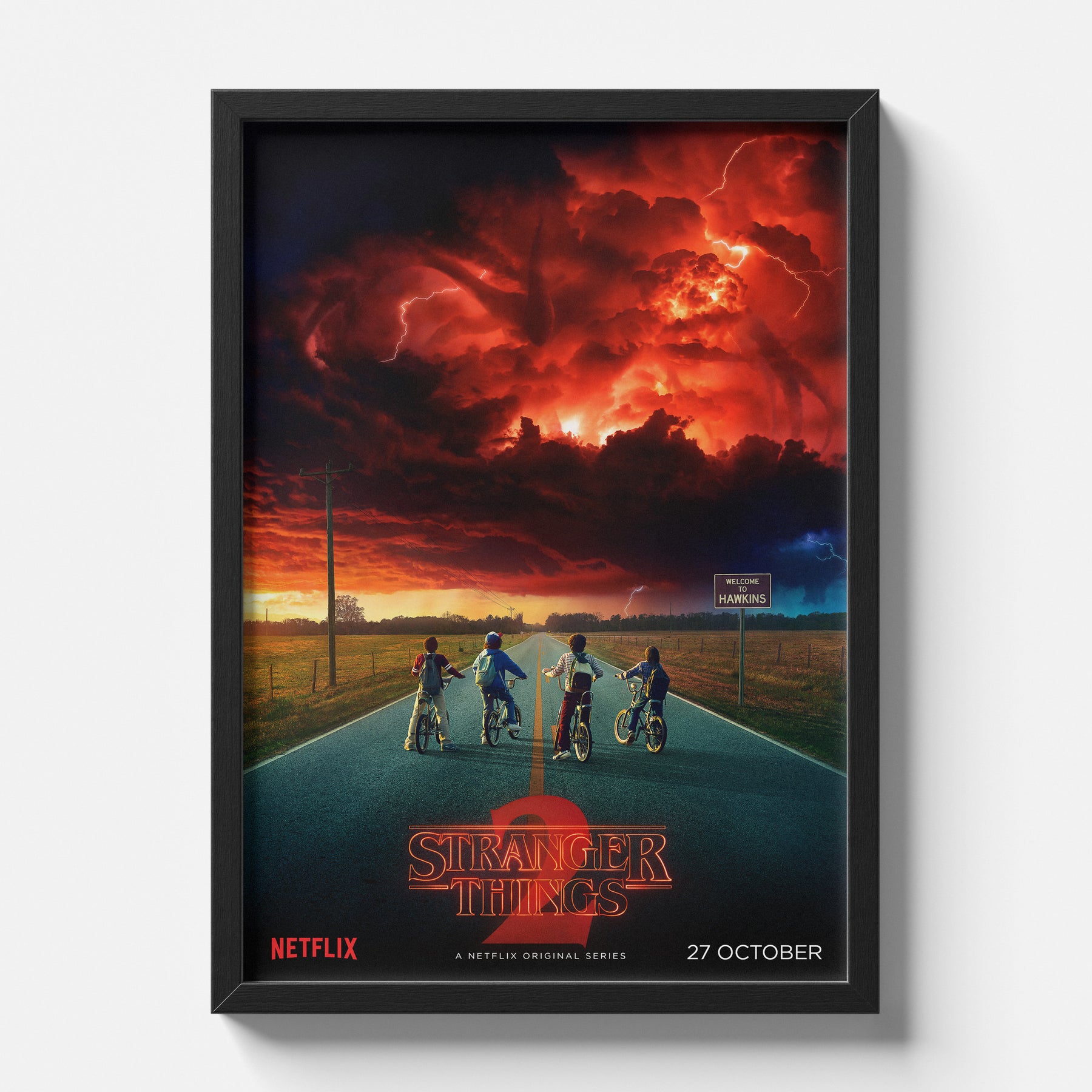 Stranger Things Hawkins Storm Bicycle Poster