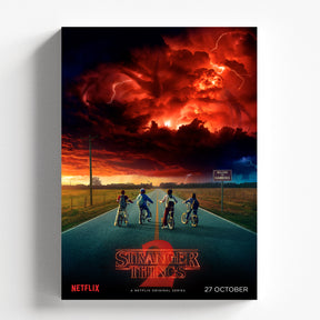 Stranger Things Hawkins Storm Bicycle Poster