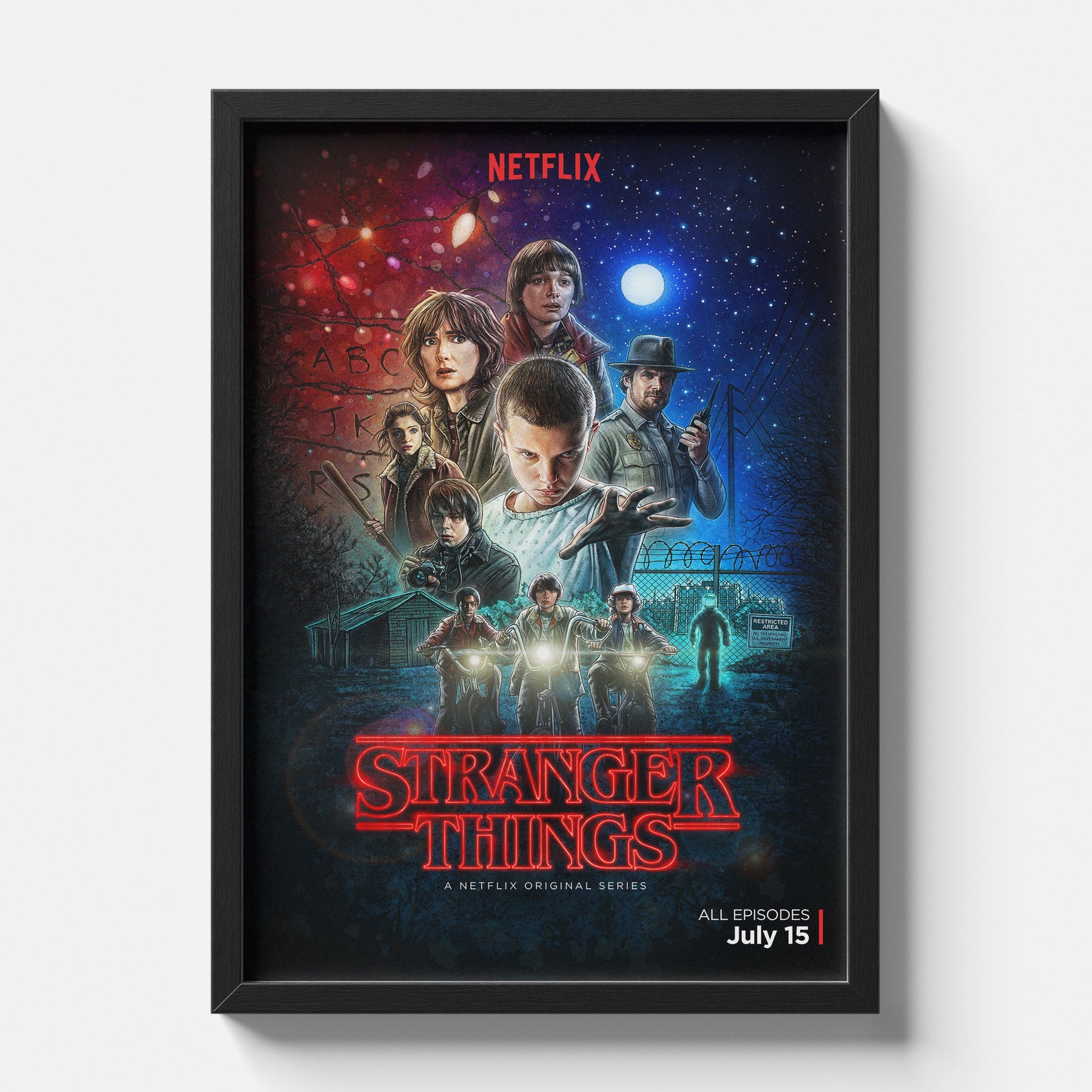 Stranger Things Hawkins Crew Retro Poster