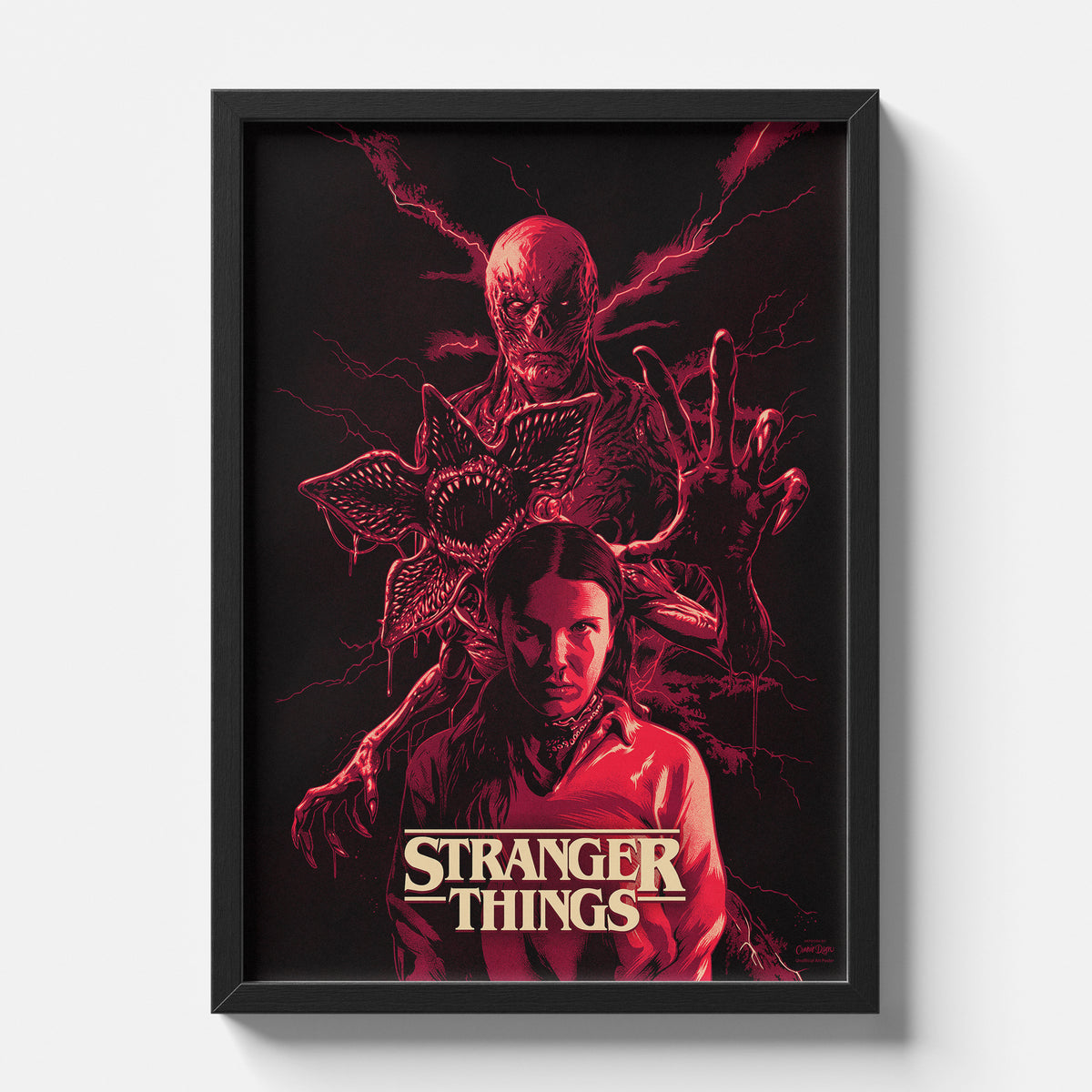 Stranger Things Dark Red Horror Poster