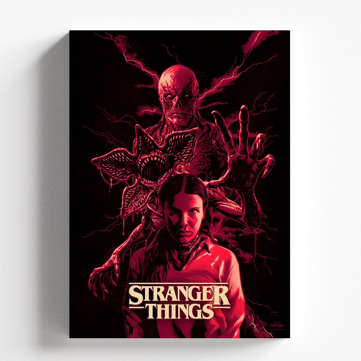 Stranger Things Dark Red Horror Poster