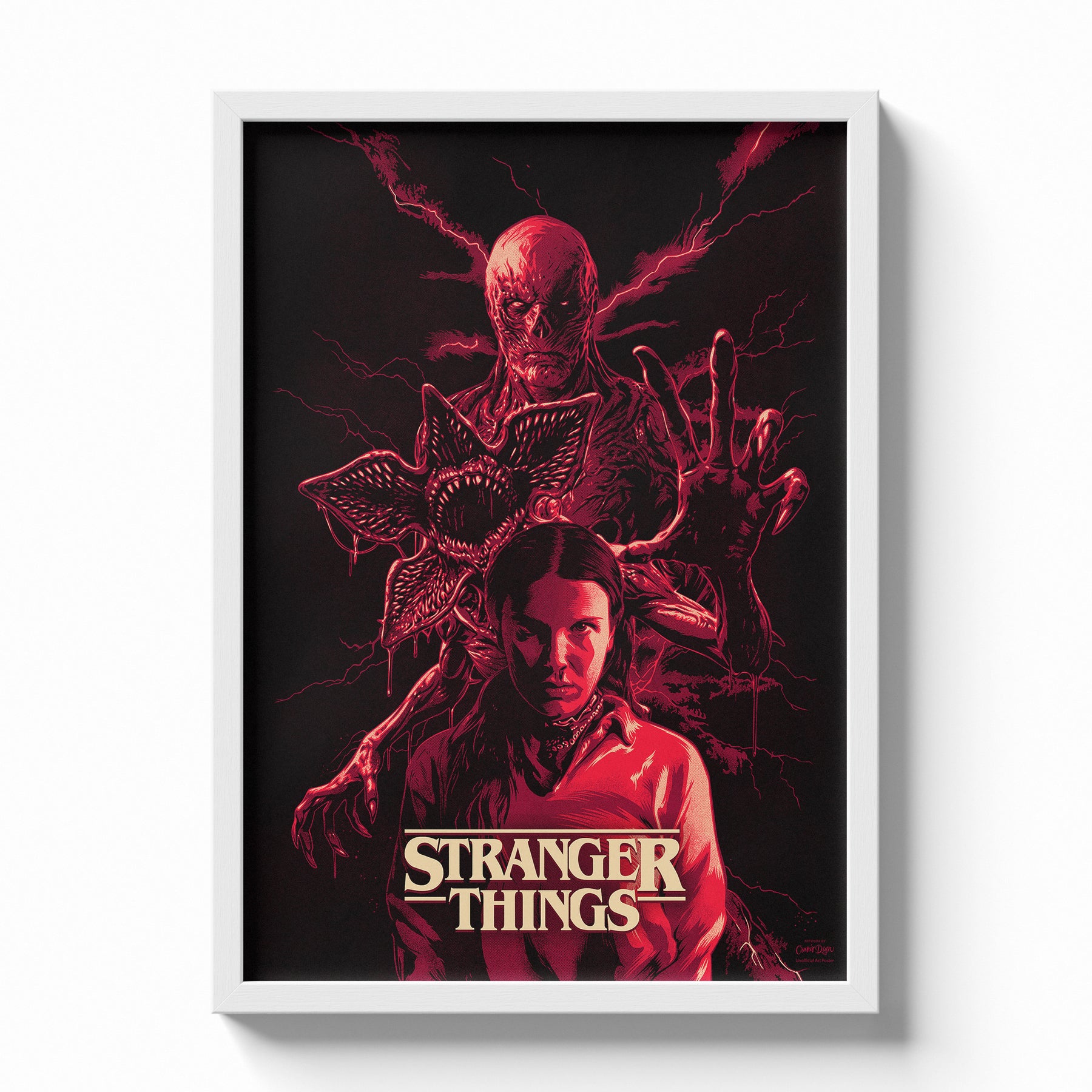 Stranger Things Dark Red Horror Poster