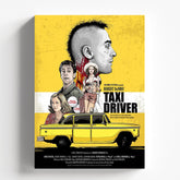 Taxi Driver Illustrated Yellow Vintage Movie Poster Print