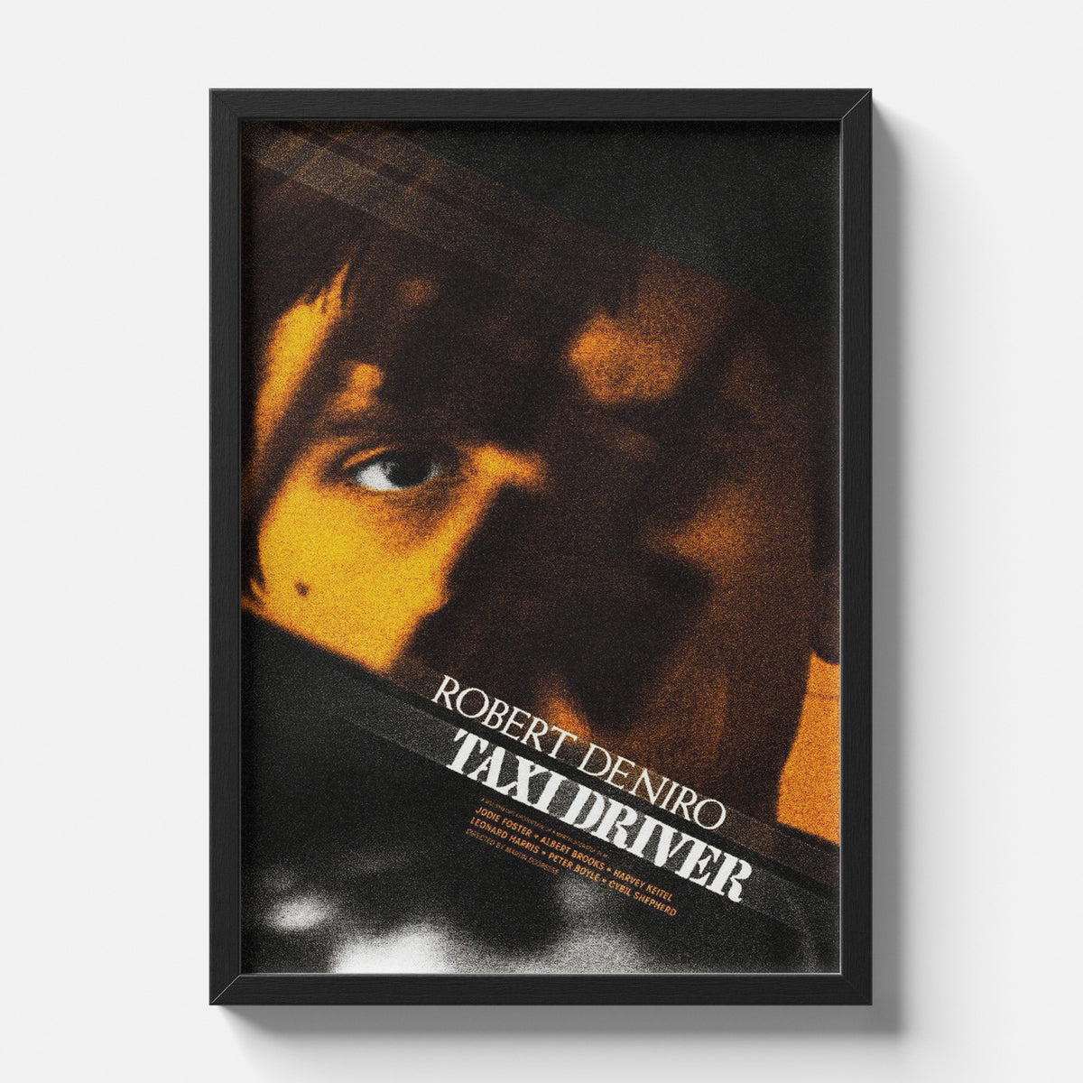 Taxi Driver Gritty Close-Up Vintage Movie Poster