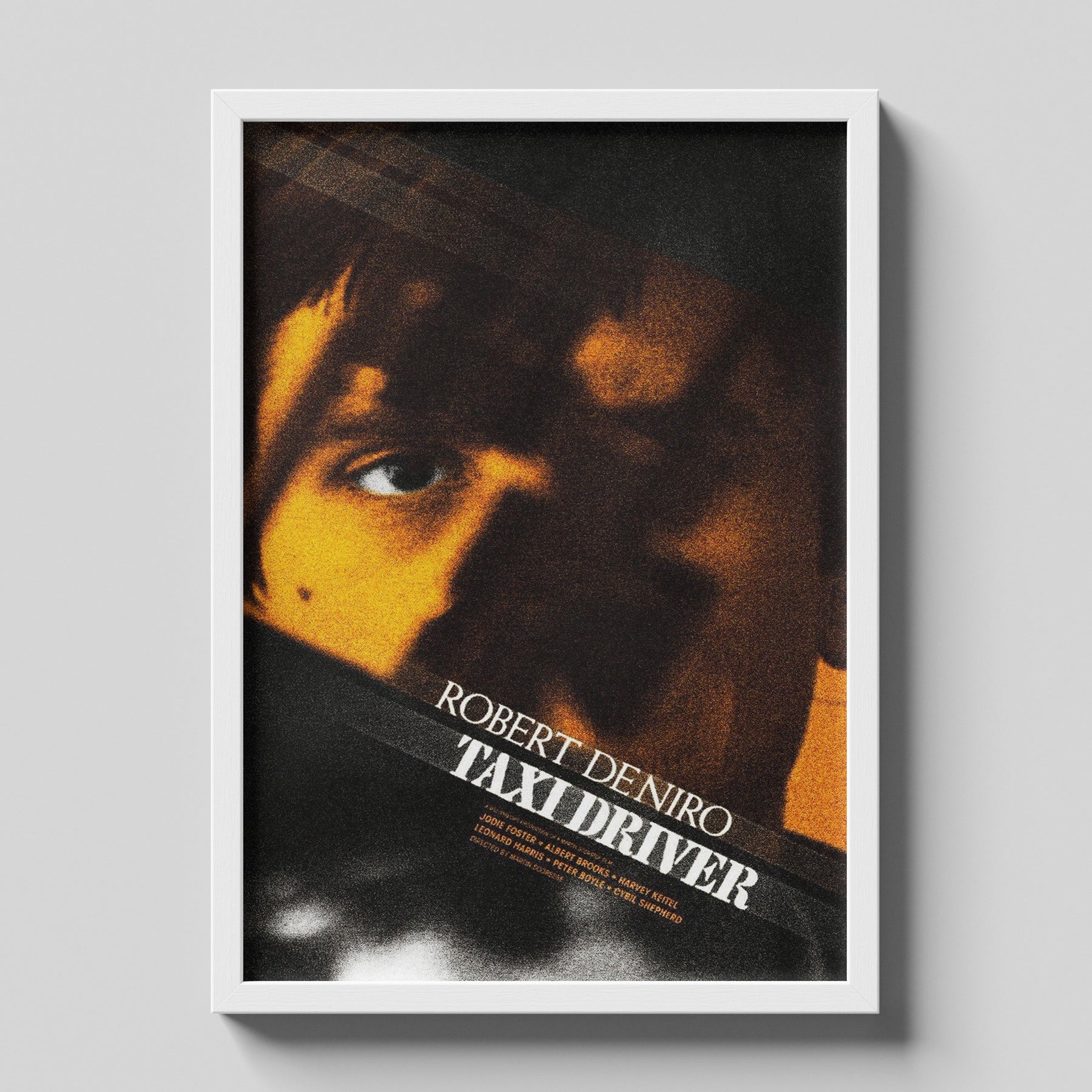 Taxi Driver Gritty Close-Up Vintage Movie Poster
