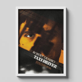 Taxi Driver Gritty Close-Up Vintage Movie Poster