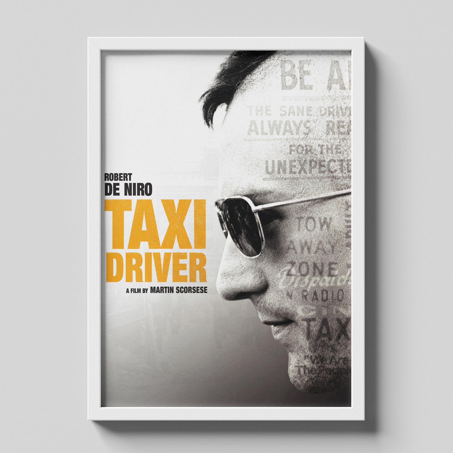 Taxi Driver Minimal Portrait Cinematic Vintage Movie Poster
