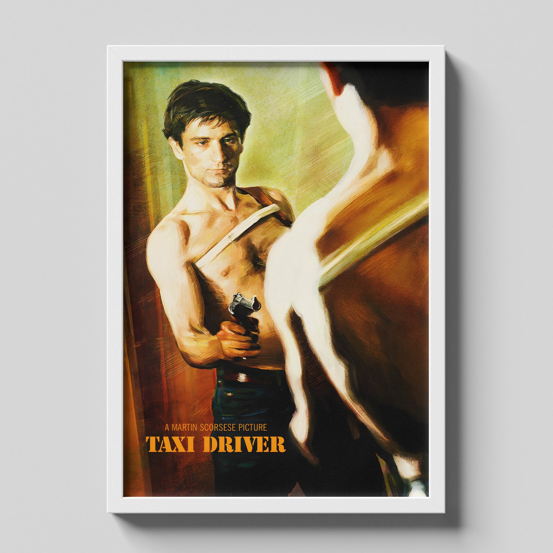 Taxi Driver Mirror Scene Artistic Cinematic Movie Poster