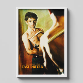 Taxi Driver Mirror Scene Artistic Cinematic Movie Poster