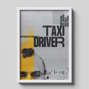 Taxi Driver Minimalist Typography Yellow Stripe Movie Poster