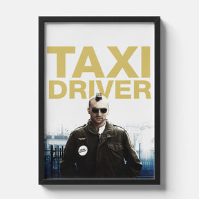 Taxi Driver Gold Typography Minimal Portrait Movie Poster