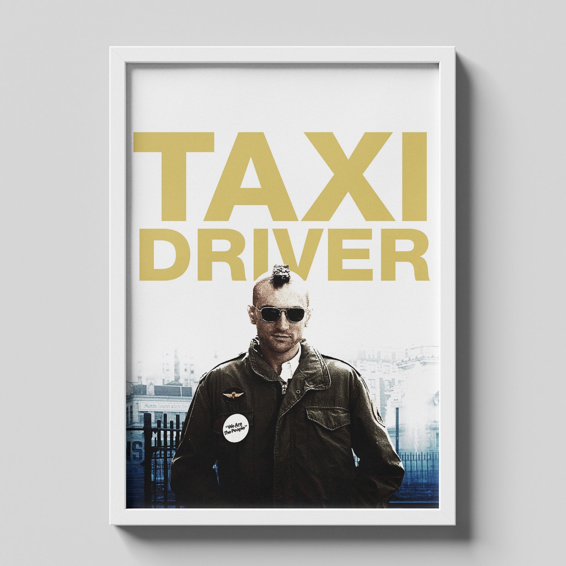 Taxi Driver Gold Typography Minimal Portrait Movie Poster