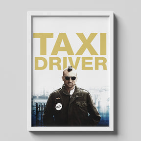 Taxi Driver Gold Typography Minimal Portrait Movie Poster