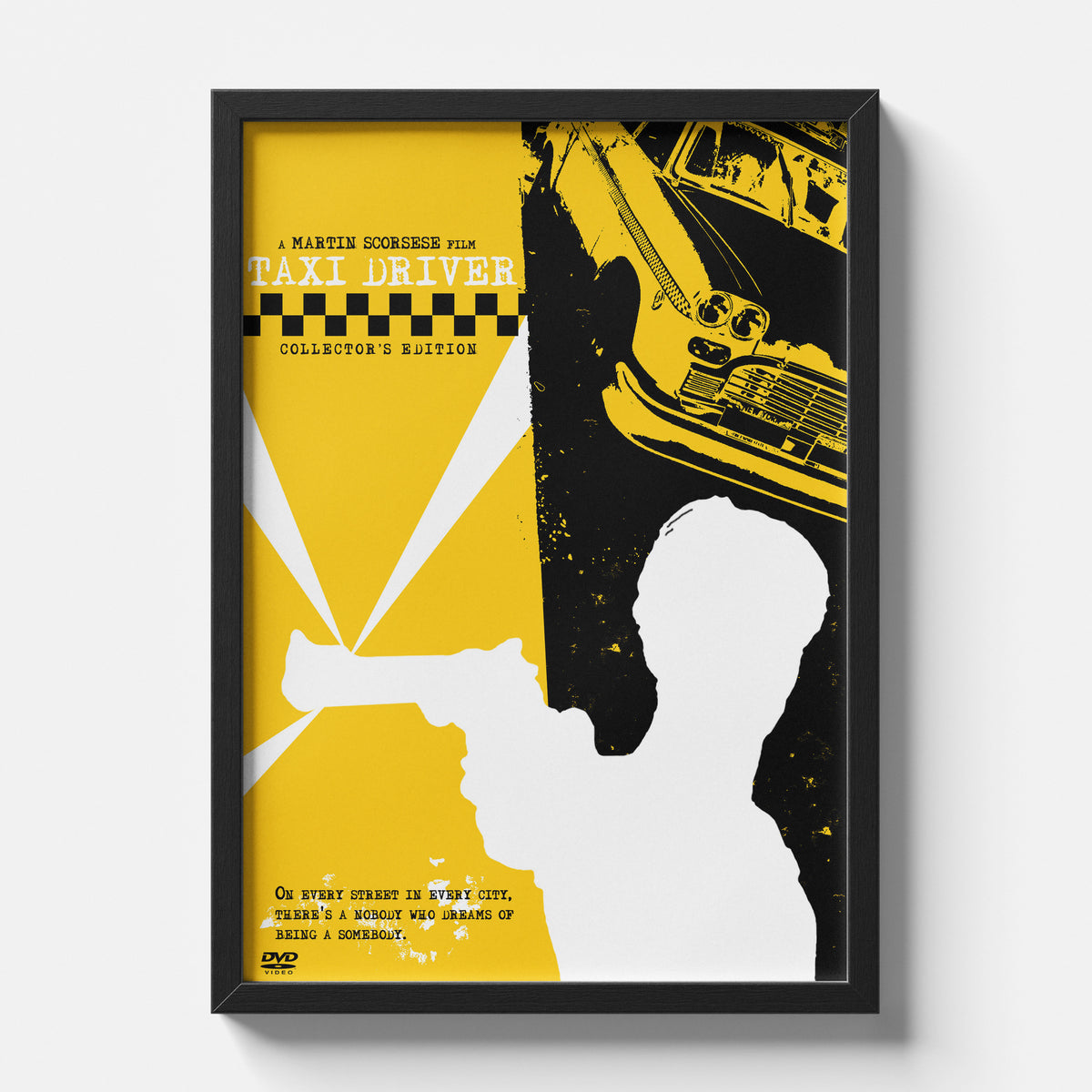 Taxi Driver Minimalist Yellow Vintage Movie Poster Print