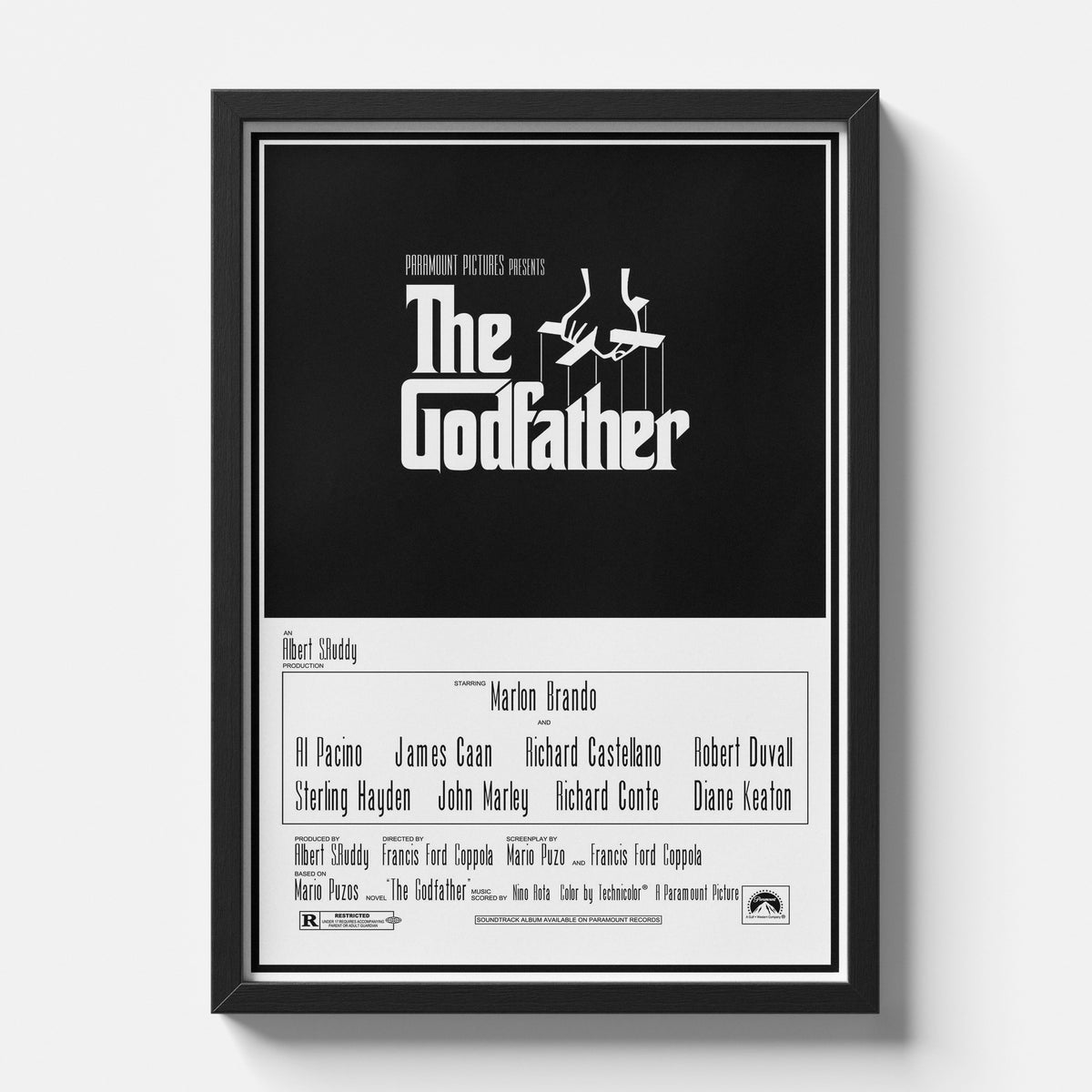 Godfather Minimalist Classic Black and White Movie Poster