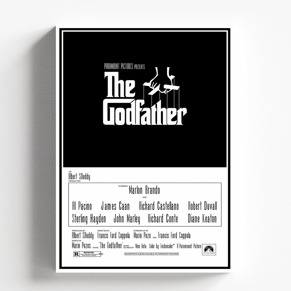Godfather Minimalist Classic Black and White Movie Poster