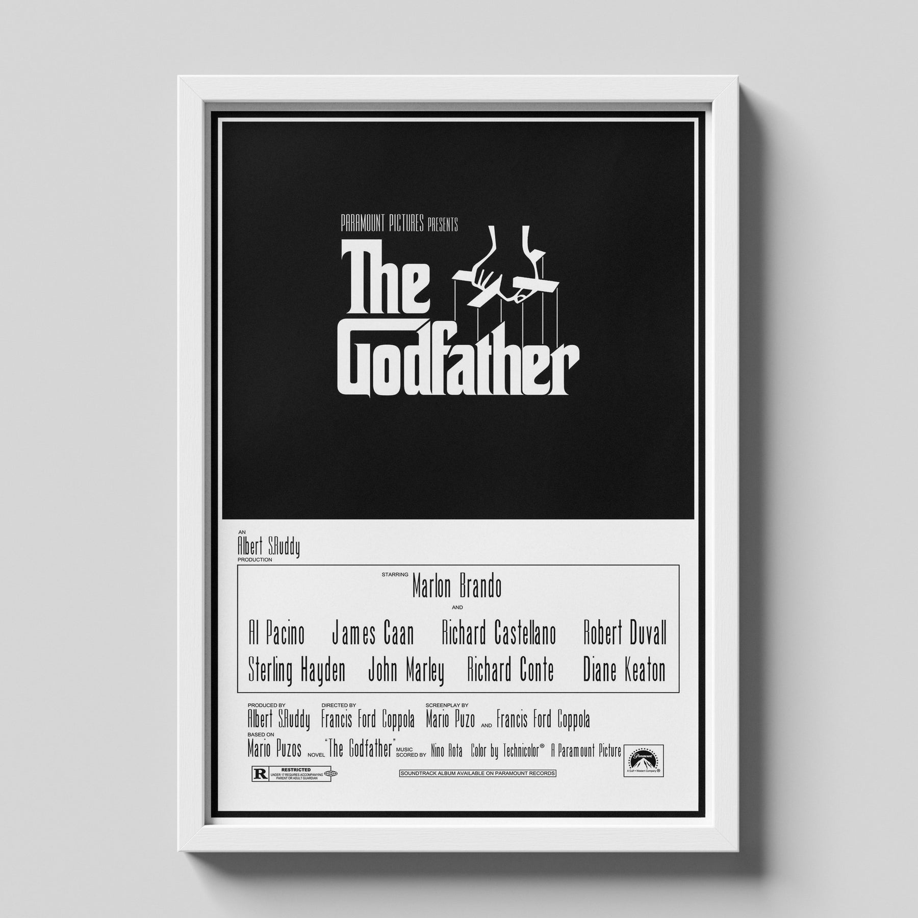 Godfather Minimalist Classic Black and White Movie Poster