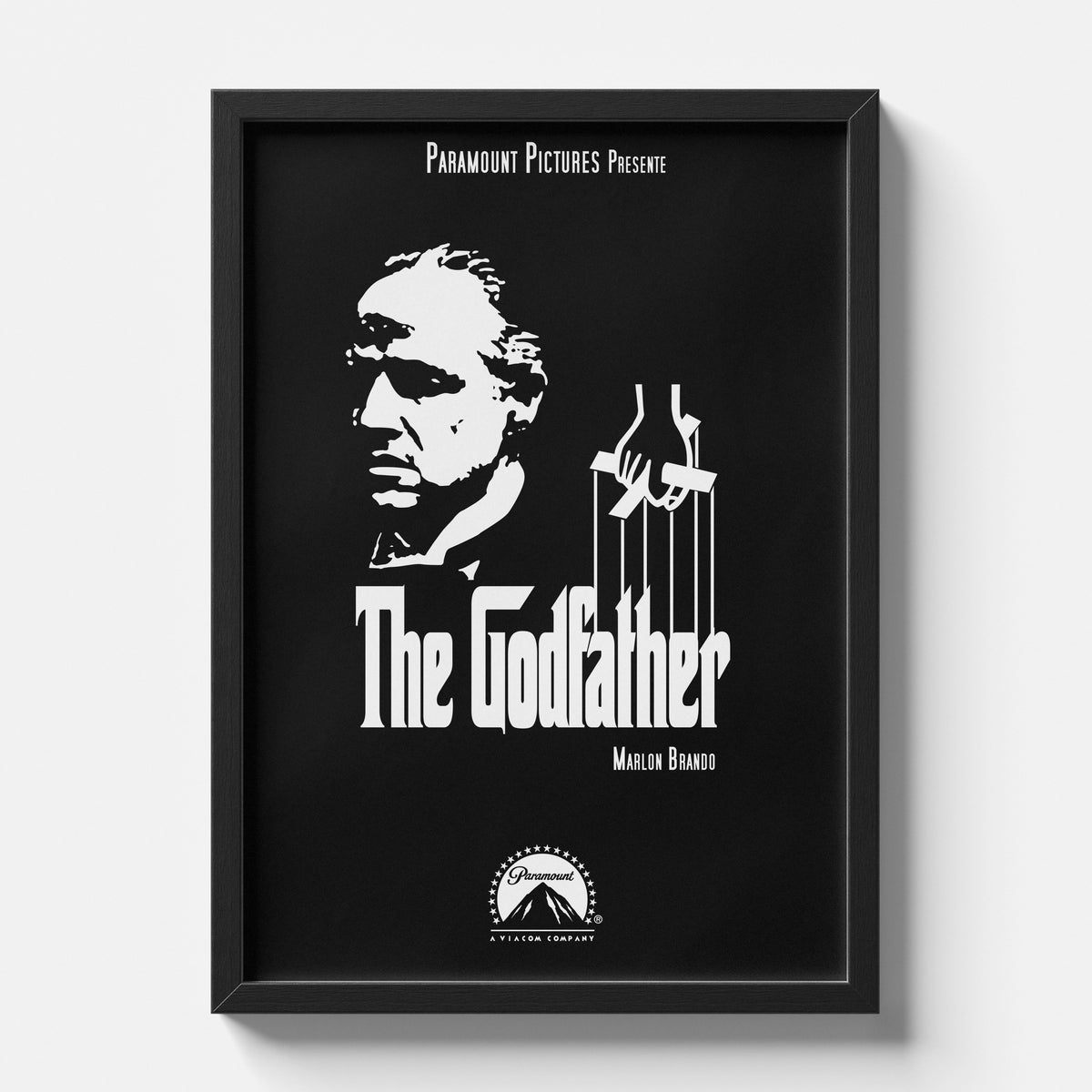Godfather Marlon Brando Minimalist Black Movie Poster