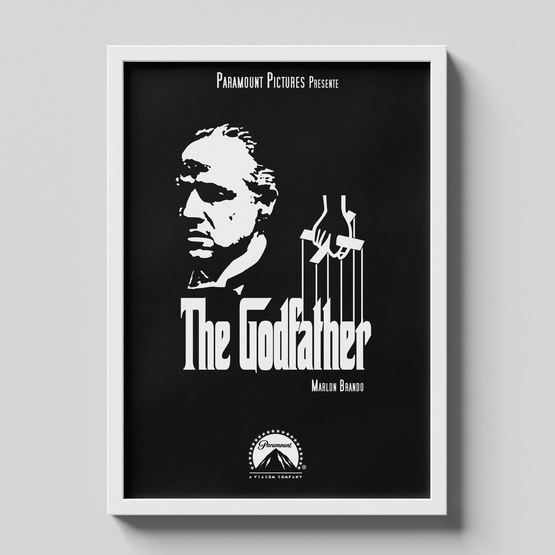 Godfather Marlon Brando Minimalist Black Movie Poster