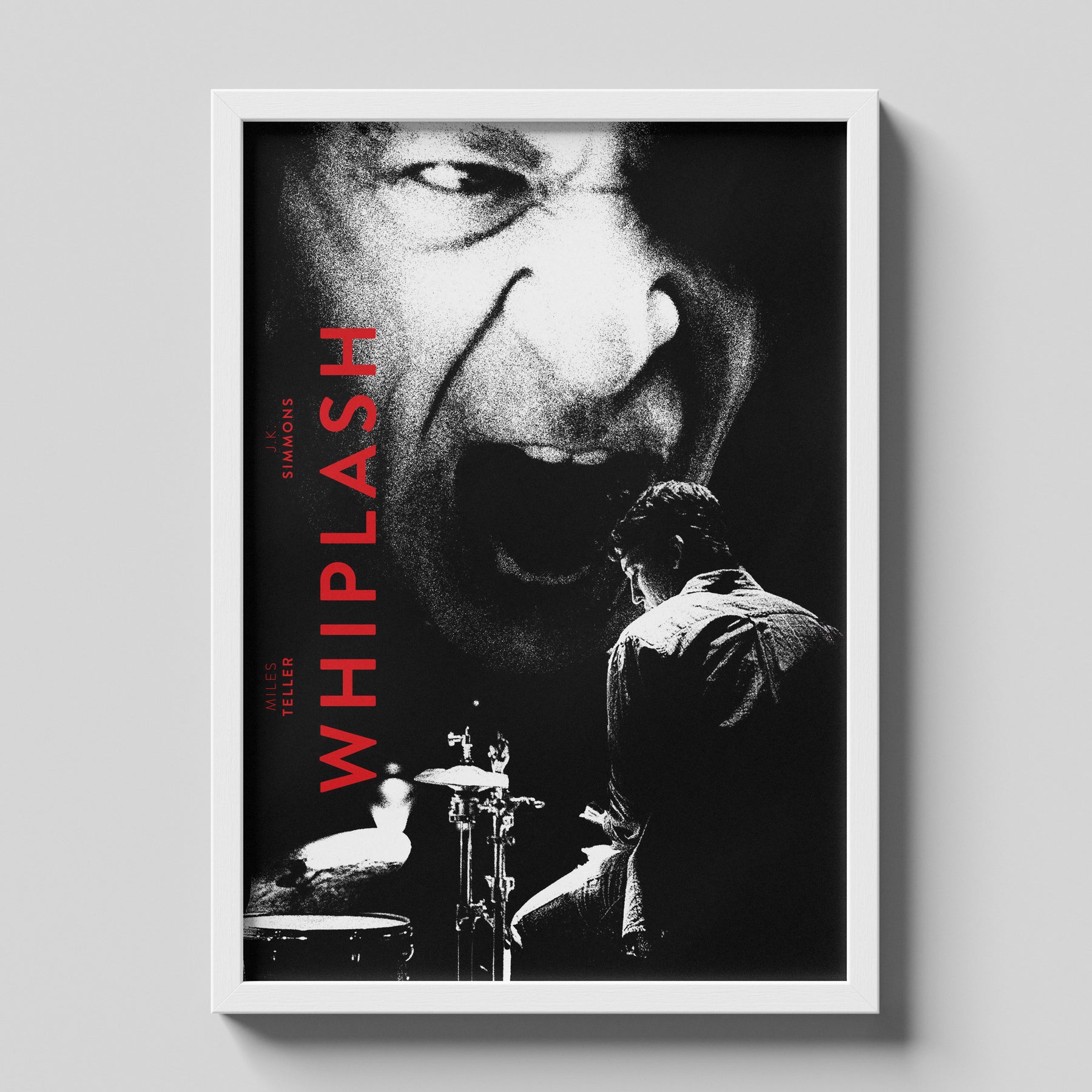 Whiplash Intense Black and Red Minimalist Movie Poster